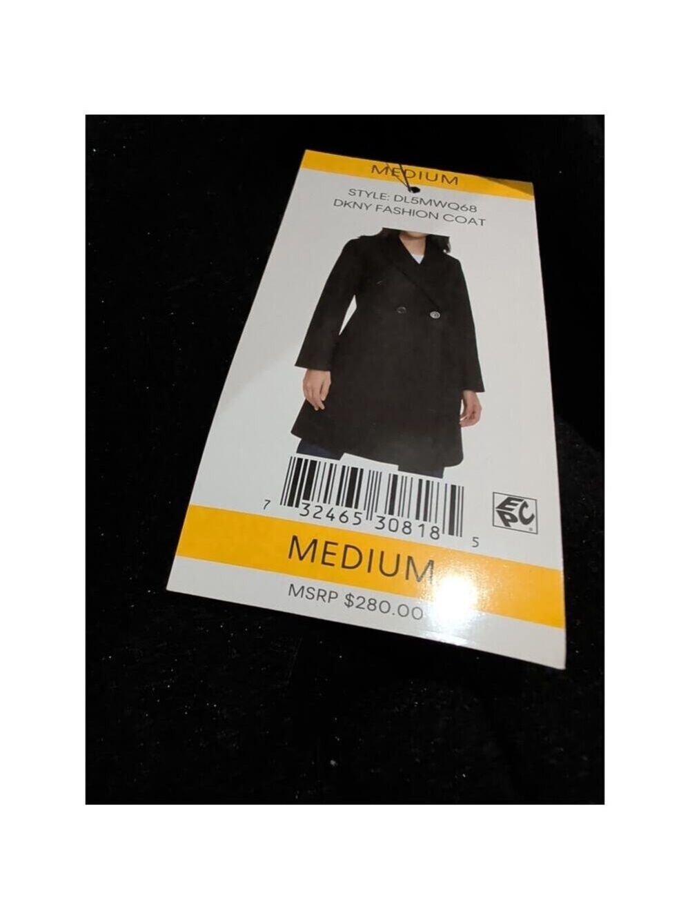 DKNY Women's Fashion Coat Black Size M - Picture 3 of 4